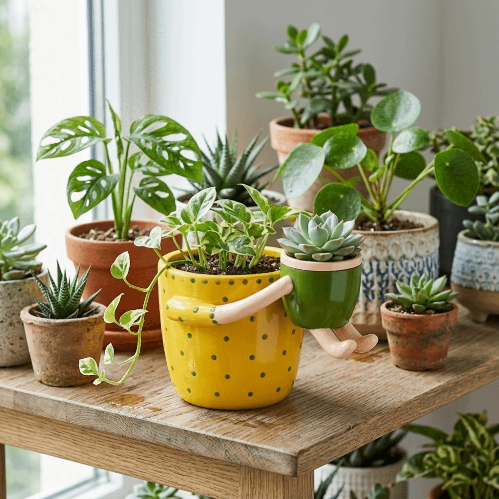 Plant Parent Free - Resin Parent-child Flowerpot Floral Arrangement with